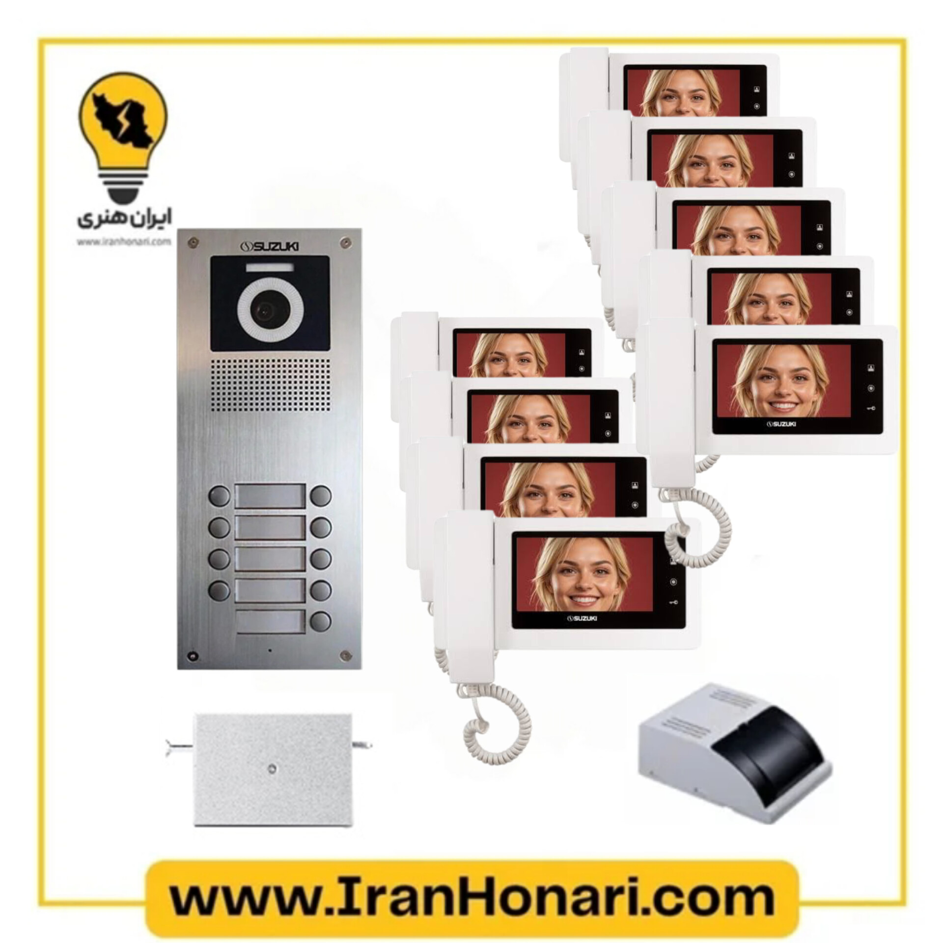 پکیج 9 واحدی آیفون تصویری سوزوکی 4.3 اینچ با حافظه مدل SZ-415M