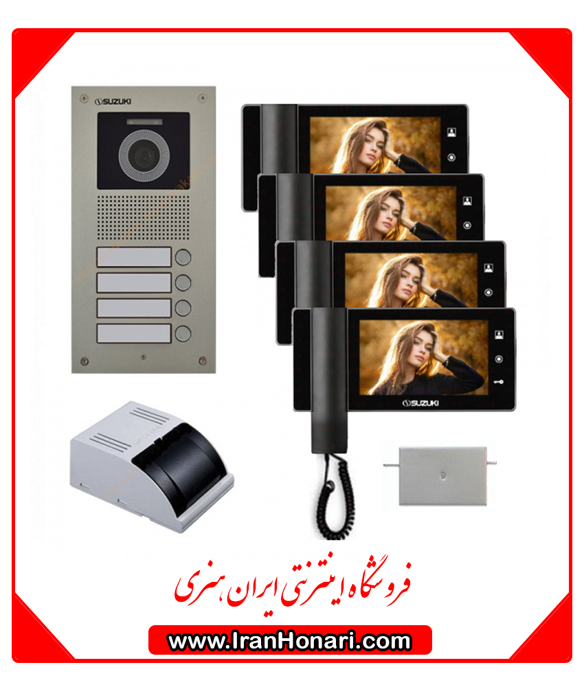 پکیج 4 واحدی آیفون تصویری سوزوکی 7 اینچ با حافظه SZ-727mb