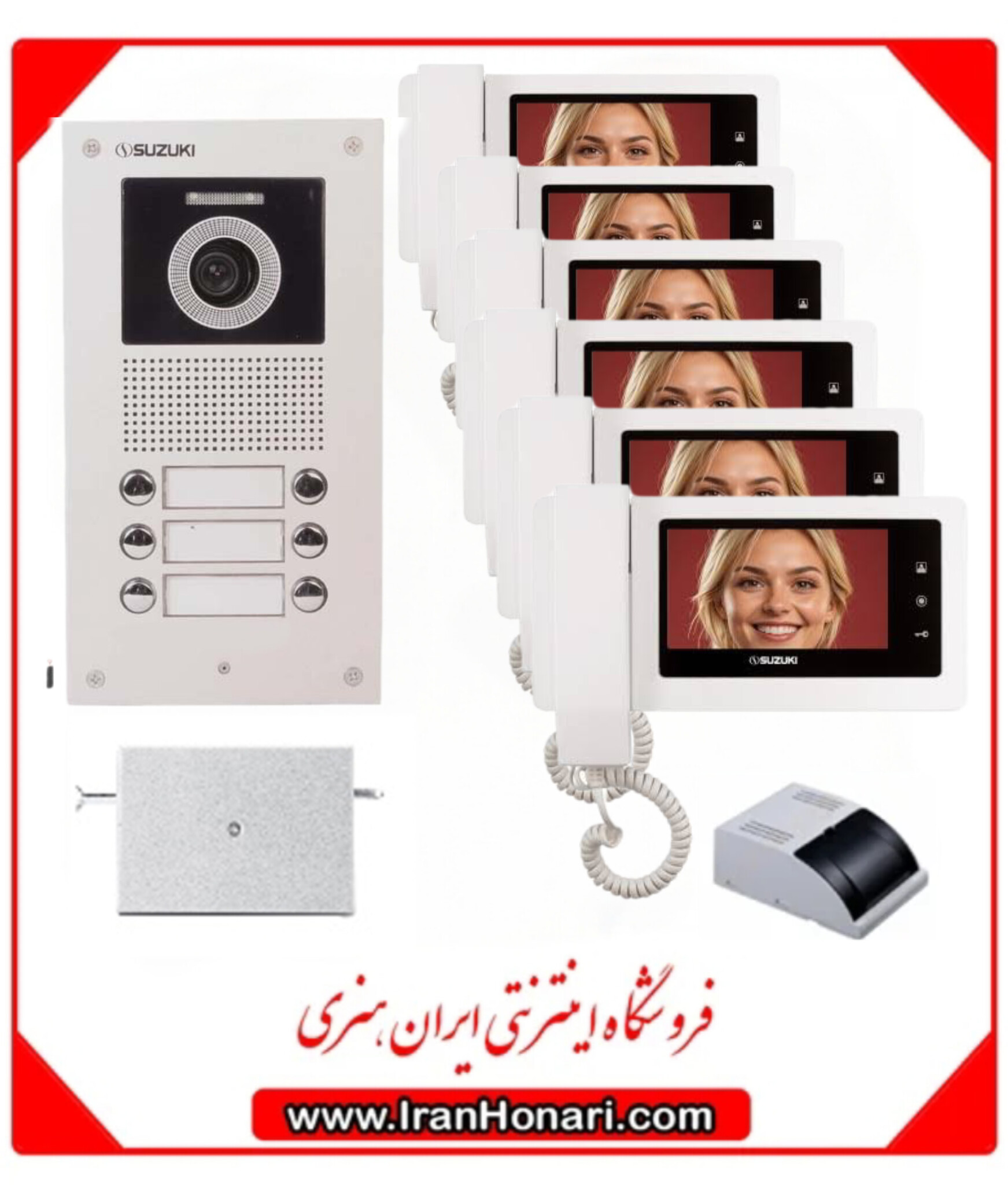 پکیج 6 واحدی آیفون تصویری سوزوکی 4.3 اینچ بدون حافظه مدل SZ-415