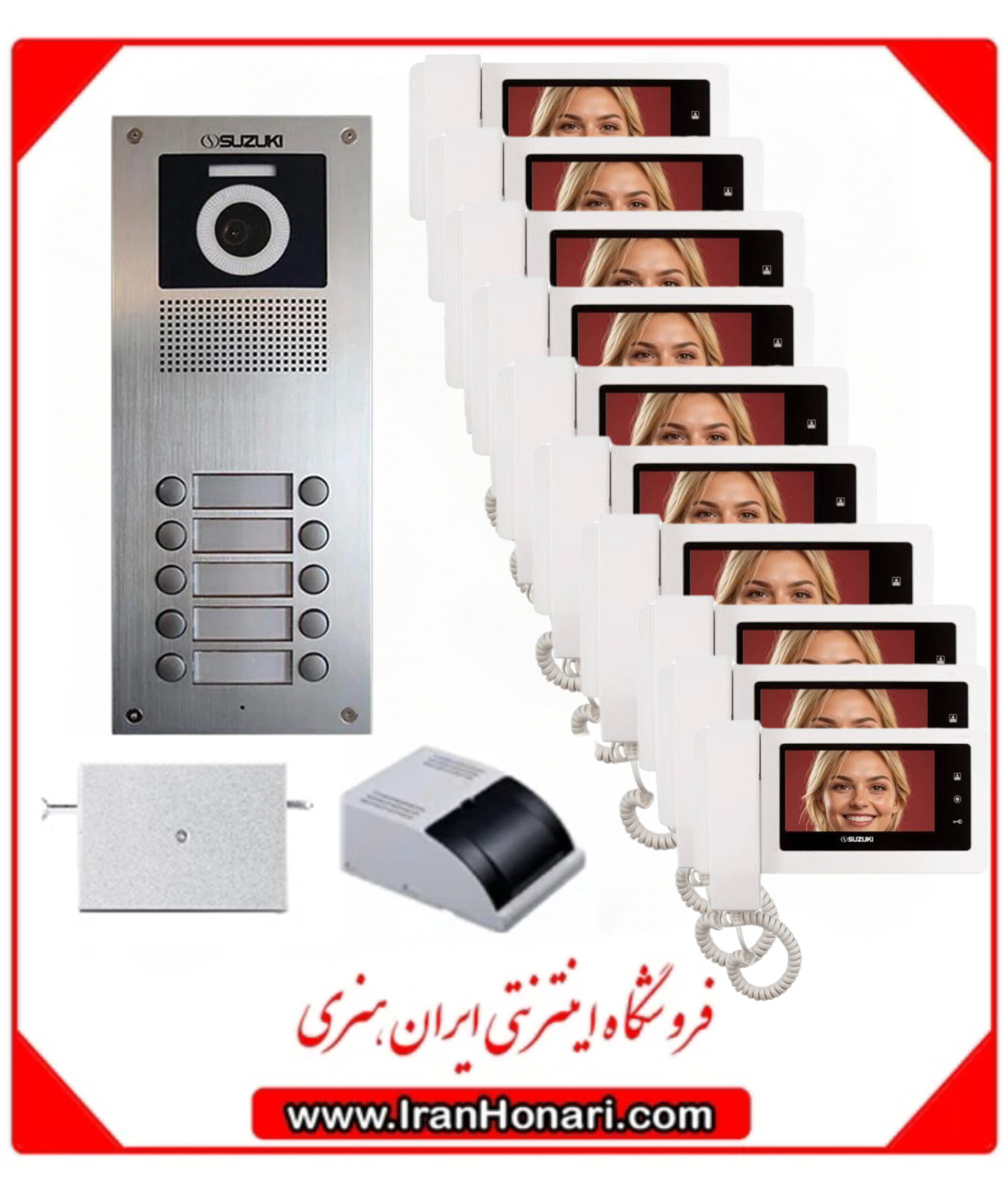 پکیج 10 واحدی آیفون تصویری سوزوکی 4.3 اینچ باحافظه مدل SZ-415M